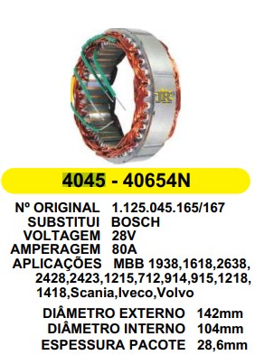 AR364 EST. BOSCH E142 I104 SCANIA/MB1938 80A 24V