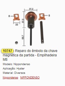 GB10747 REP. EMBOLO CHAVE MAG. NIPPONDENSO (M08) (1PÇ)