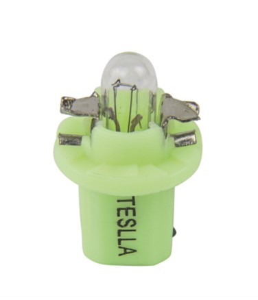 T2722MF LAMPADA+SOQUETE 2W B8.5D 12V (VERDE LIMAO) TESLLA