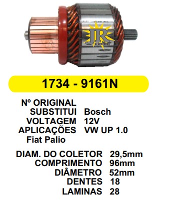 9161/914143 IND. PART. BOSCH FIAT PALIO/VW UP 12V C96 D52 18D ZWF