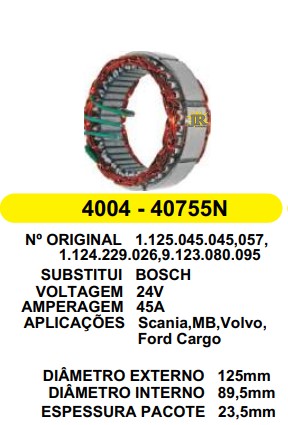4004 EST. BOSCH E125 I89.5 SCANIA (LR / RV / SEM EMBALAGEM)
