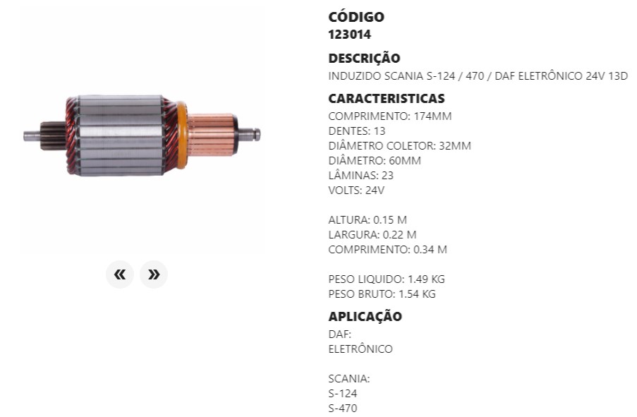 9028/123014 IND. PART. BOSCH SCANIA 124 C/RED. CURTO 24V C174 D59.8 13D EURO
