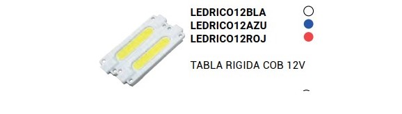 LEDRICO12ROJ PLACA LED COB VERMELHO 12V 