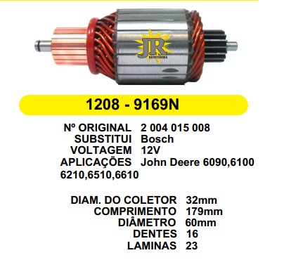 1208 IND. PART. BOSCH JOHN DEERE 23L C/R 12V C179 D60 16D