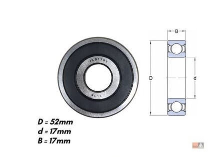IKB1799T1X ROLAMENTO ALTERNADOR INGLES GOL BOLA 95>TD 52X17X17