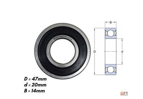 IK6204DDU ROLAMENTO ALT.FORD L/P.WAPSA UNIV.> 47X20X14