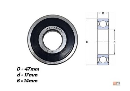 IK6303DDU ROLAMENTO ALTERNADOR 47X17X14