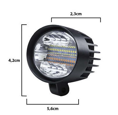 FAROL LED 16W 48 LEDS OVAL TIGER C/STROBO E SETA (0802018)