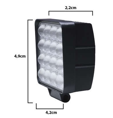 FAROL LED 14W 16LEDS QUADRADO BIVOLT TIGER (0802021) AZUL