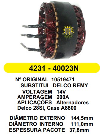4231 EST. DELCO E144.5 I111 28SI CASE A8000 A8800 200A 12V