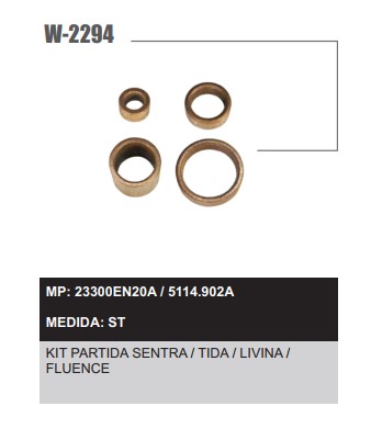W2294ST -KIT BUCHA PART.HITACHI SENTRA/TIDA/LIVINA/FLUENC