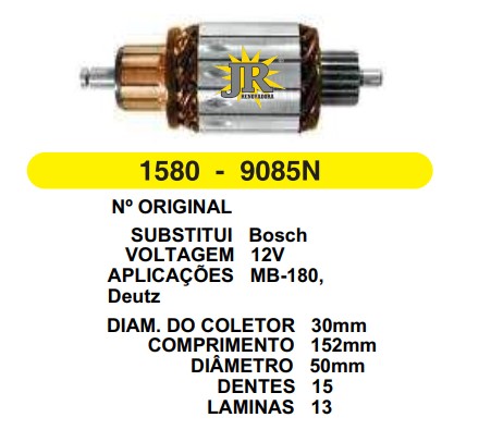 1580 IND. PART. BOSCH 13L DEUTZ MB 180 12V C152 D50 15D 