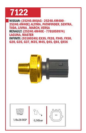 EC7122 INTERRUPTOR PRESSAO DO OLEO 