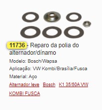 GB11736 REPARO POLIA DO ALTERN./DINANO FUSCA/KOMBI (1PÇ)