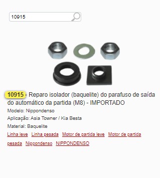 GB10915 REPARO (ISOLANTE) AUT. ASIA TOWNER/KIA BESTA M8 (01PÇ)