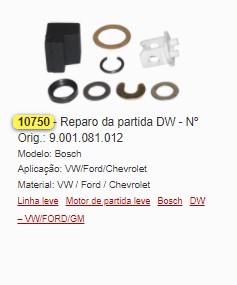 GB10750 REPARO GARFO DW 