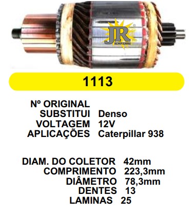 1113 IND. PART. DENSO CATERPILLAR 938 C/R 12V C223.3 D78.3 13D 