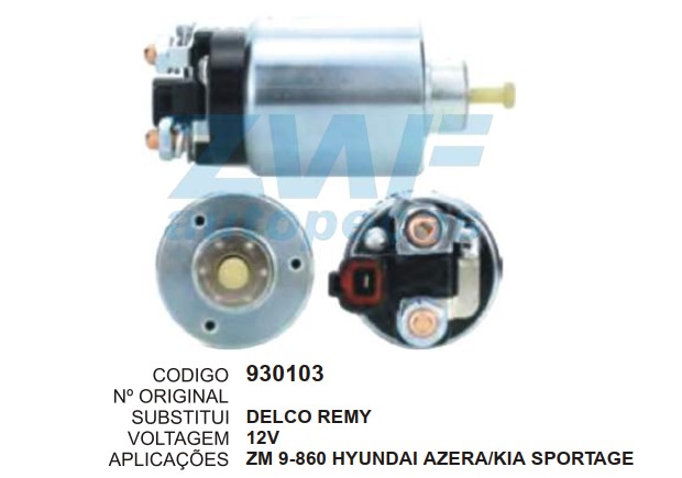 930103 AUTOMATICO PT. DELCO REMY CAPTIVA/SPORTAGE/AZZERA/PEUGEOT 206 ZM9860 ((OBS 3 FUROS))