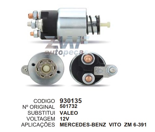 930135 AUTOMATICO PT. VALEO MERCEDES BENZ VITO 12V ZM6391
