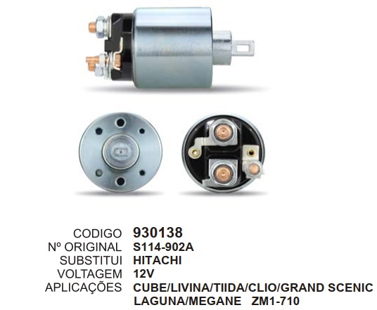 930138 AUTOMATICO PT. HITACHI CUBE/LIVINA//CLIO SCENIC 12V ZM1710