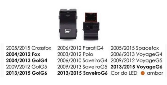 1501005 INTERRUPTOR VIDRO GOL G4/G5 FOX SIMPLES (1 ESTAGIO) MARRON 