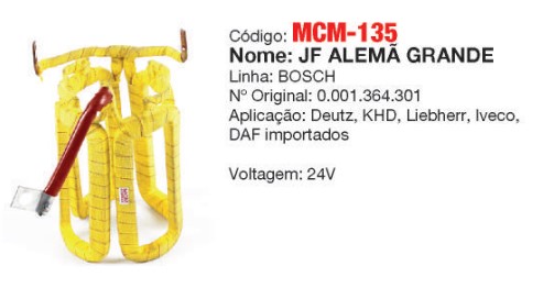 MCM135 NV BOBINA BOSCH JF 24V ALEMAO NOVA