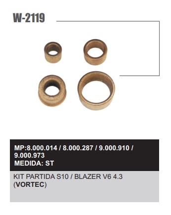 W2119ST -KIT BUCHA PART.DELCO S10/BLAZER V6 VORTEC