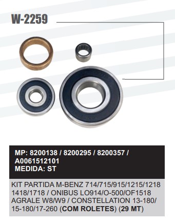 W2259ST -KIT BUCHA PART.DELCO MB/ONIBUS/CONSTELLATION 29MT C/RL