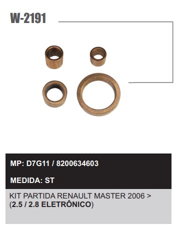 W2191ST -KIT BUCHA PART.VALEO RENAULT MASTER 2.5 2.8 2006>