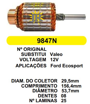 9847/20819 IND. PART. VALEO ECOSPORT 12V C156.4 D53.7 8D DITA