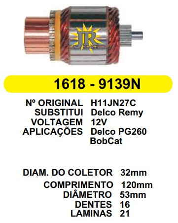 9139/800027 IND. PART. DELCO BOB CAT 12V C120.5 D53 16D HS