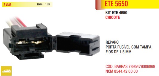 ETE5650 PORTA FUSIVEL LAMINA PEQUENO C/TAMPA FIOS 2.5MM (C/01) — Foto 2