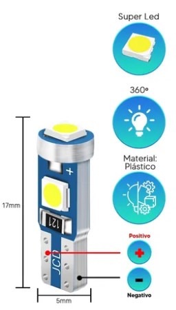 TP15C LED T5 1 LED PINGUINHO BASE FIBRA CANCELLER LUZ BRANCA