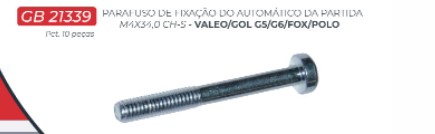 GB21339 PARAFUSO AUTOMATICO GOL G5/G6/FOX/POLO M4X34CH (10PÇS) 
