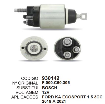 930142 AUTOMATICO PT. BOSCH KA/ECOSPORT 1.5 3CC 2018/2021 (NT.ZM)