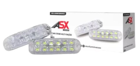 ASX6081 KIT MINI STROBE RETANGULAR BRANCO (PAR) 12/24V ASX119