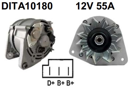 DITA10180 ALTERNADOR BOSCH GOL/ESCORT/SANTANA CHT TRATOR FORD 12V 55A