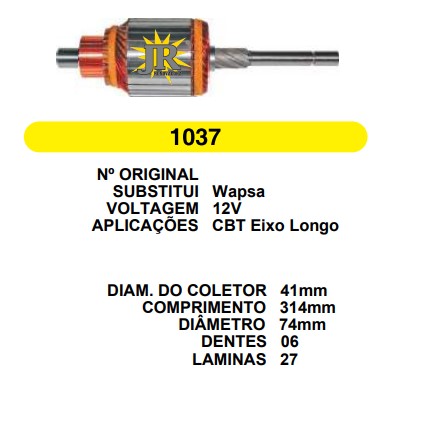1037 IND. PART. WAPSA PERKINS FIO10 12V C314 D74 6D 