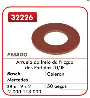 GB32226 ARRUELA FIBRA PARTIDA MBB JD/JF GRANDE (C/50) 38X19X2