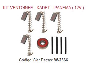 W2366ST -KIT ESCOVA MOTOR VENTUINHA MONZA/KADET 12V