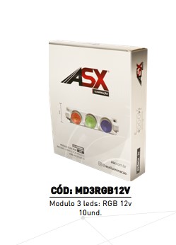 ASX6133 MODULO RGB 12V 3 LEDS (COLORIDO) 