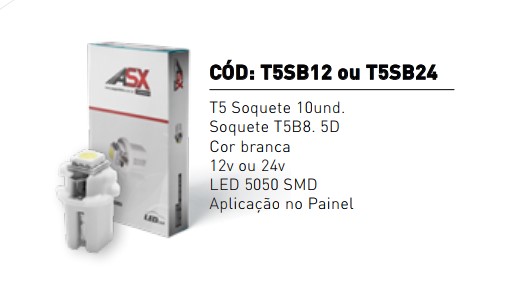 ASX3410 LAMPADA+SOQUETE (LED) 12V BRANCO 