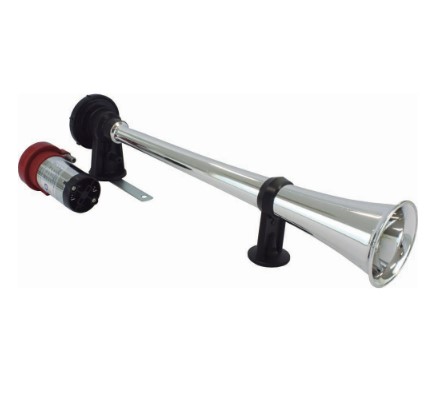 VTO301C BUZINA A AR 1 CORNETA C/COMP.CROMADA 12V