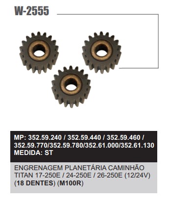 W2555ST -KIT ENGREN. PLANETARIA PRESTOLITE M100R C/3PCS