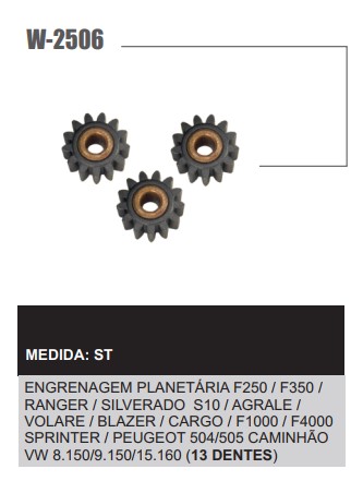 W2506ST -KIT ENGREN. PLANETARIA PRESTOLITE 13D C/3PÇS