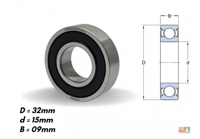 IK6002DDU ROLAMENTO ALTERNADOR 32X15X9
