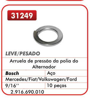GB31249 ARRUELA DE PRESSAO DO ROTOR ALTERNADOR (C/10) 9/16"