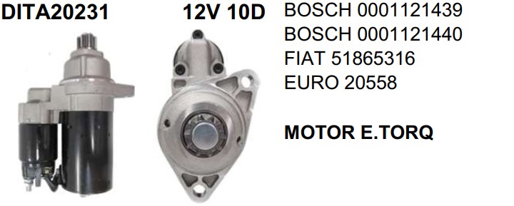 DITA20231 MOTOR DE PARTIDA BOSCH E-TORQ PALIO/PUNTO/SIENA/STRADA 10D
