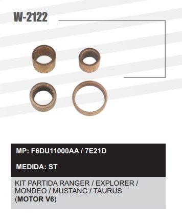 W2122ST -KIT BUCHA PART.MOTORCRAFT RANG/EXPLOR/MUSTNG/MONDEO