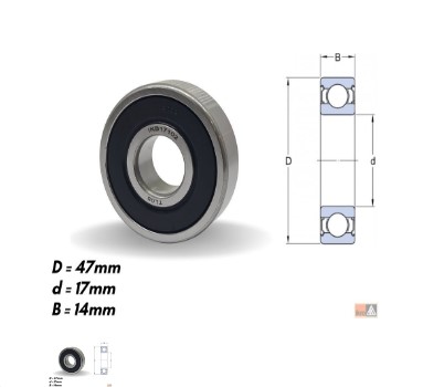 IKB17102 ROLAMENTO ALTERNADOR GOL BOLA 95> 47X17X14